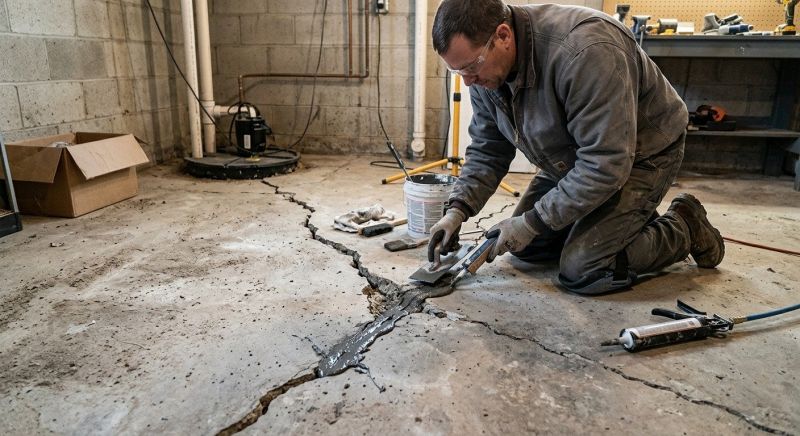 Cracked Basement Floor Repair in Cambridge, MA