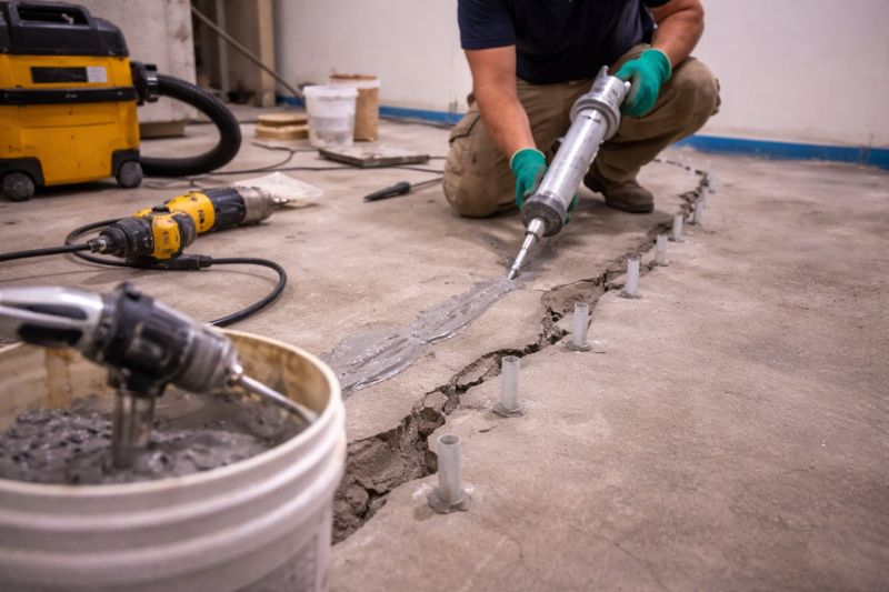 Cracked Basement Floor Repair in Cambridge, MA