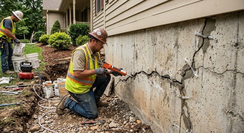 Cracked Foundation Repair in Bolton, MA