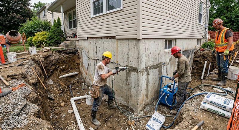 Cracked Foundation Repair in Chelmsford, MA