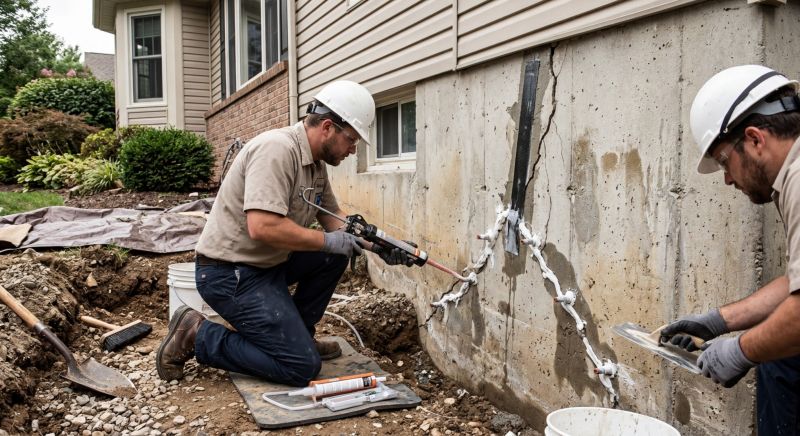 Cracked Foundation Repair in Holliston, MA