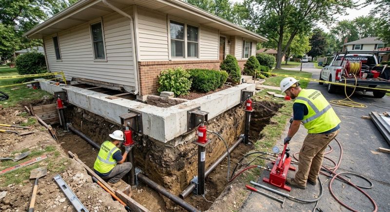 Foundation Jacking in Braintree, MA