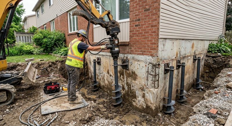 Helical Piers Installation in Cambridge, MA