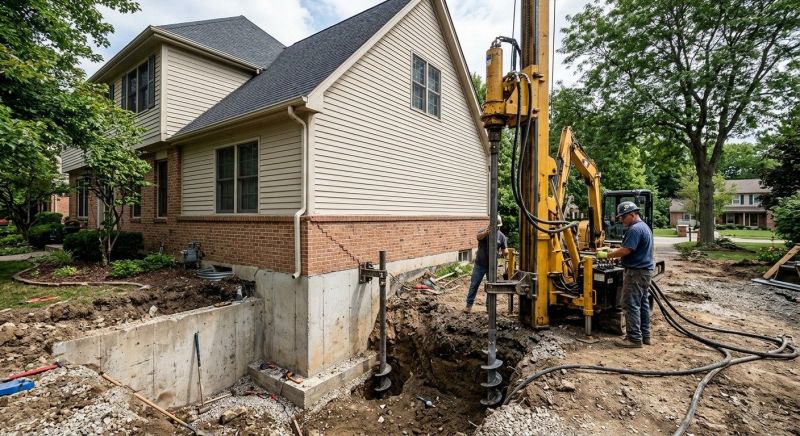 Helical Pile Installation in Cambridge, MA