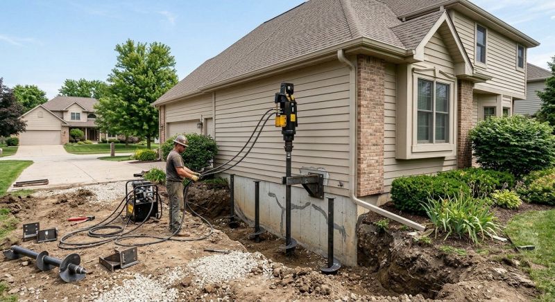 Helical Pile Installation in Cambridge, MA