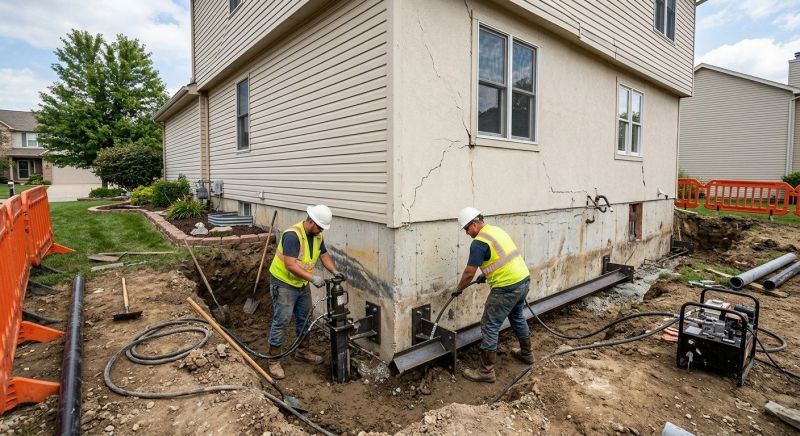Sinking Foundation Repair in Westwood, MA